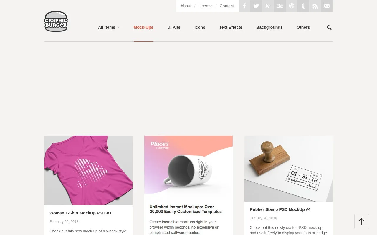 Screenshot of the GraphicBurger homepage