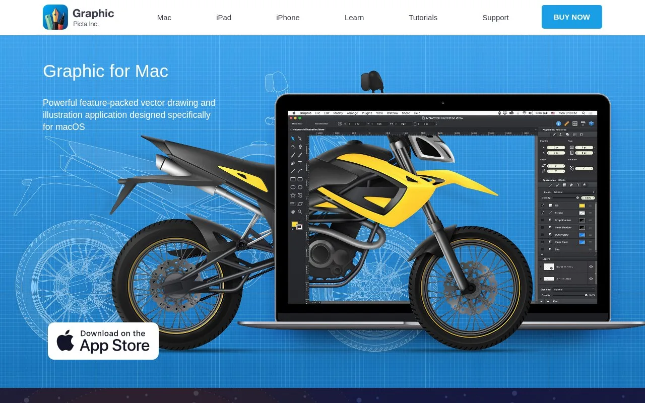Screenshot of the Graphic homepage