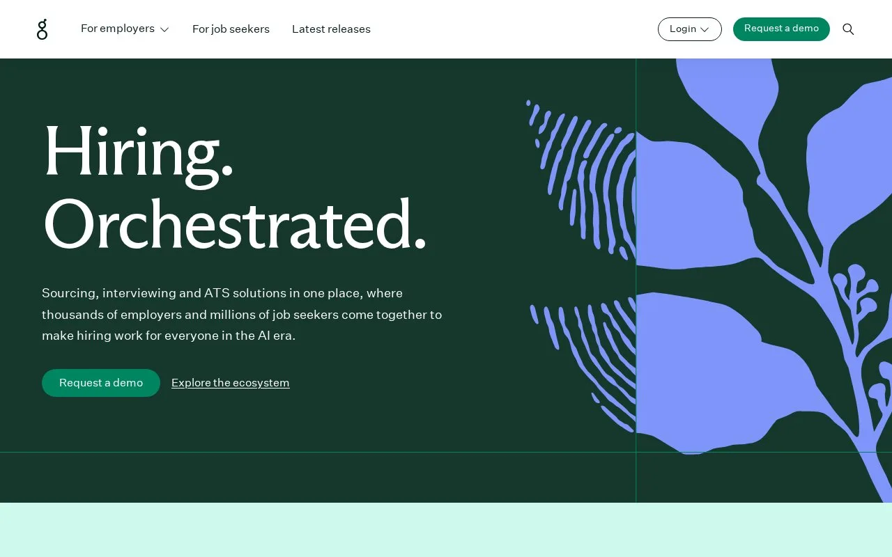 Screenshot of the Greenhouse homepage