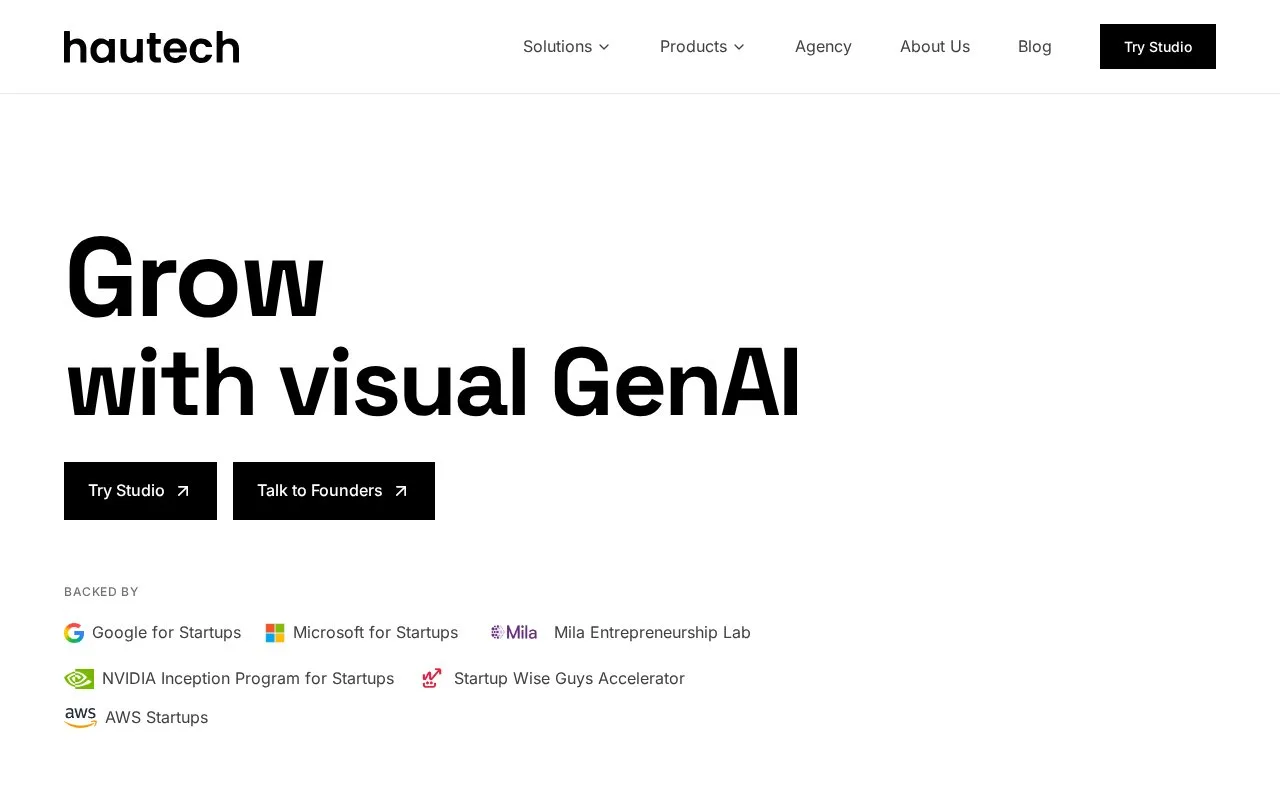 Screenshot of the HautechAI homepage