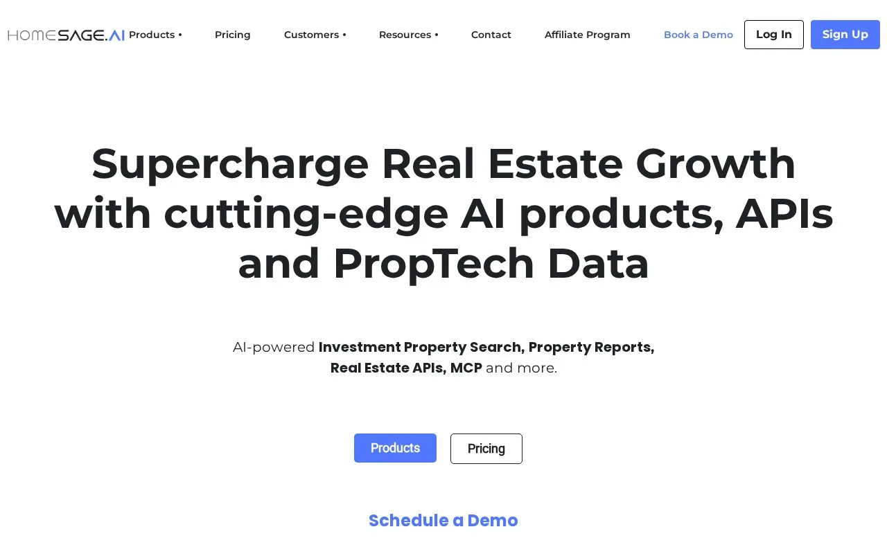 Screenshot of the Homesage.ai homepage