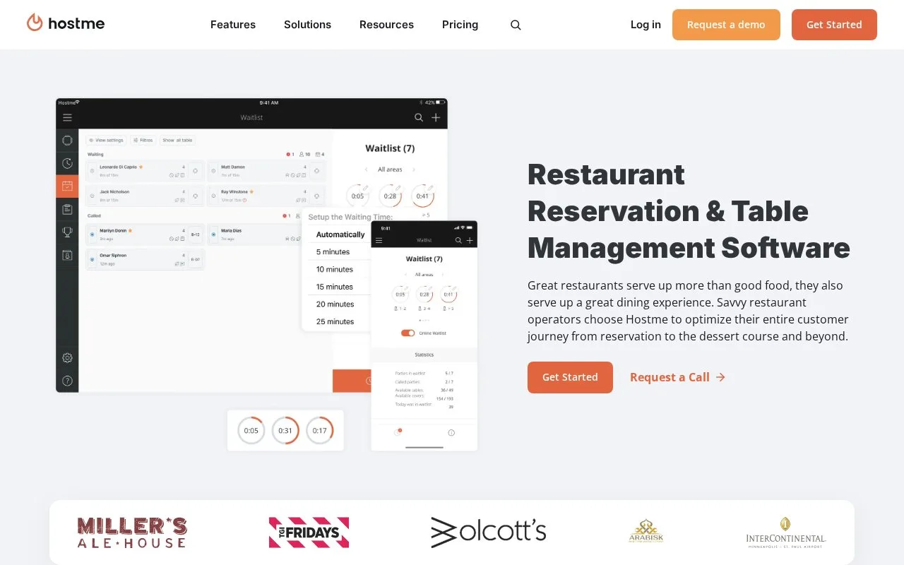 Screenshot of the Hostme homepage