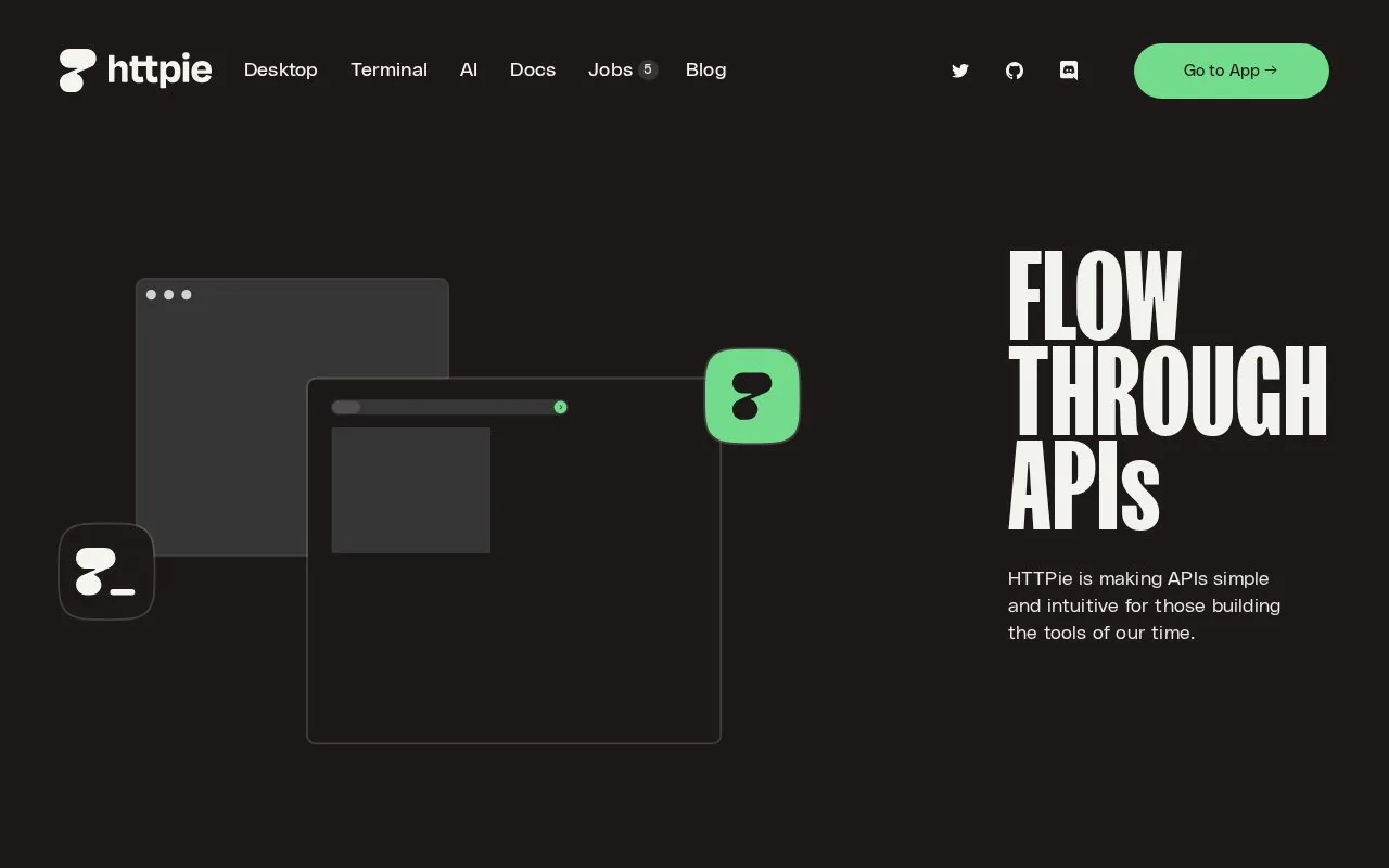 Screenshot of the HTTPie homepage