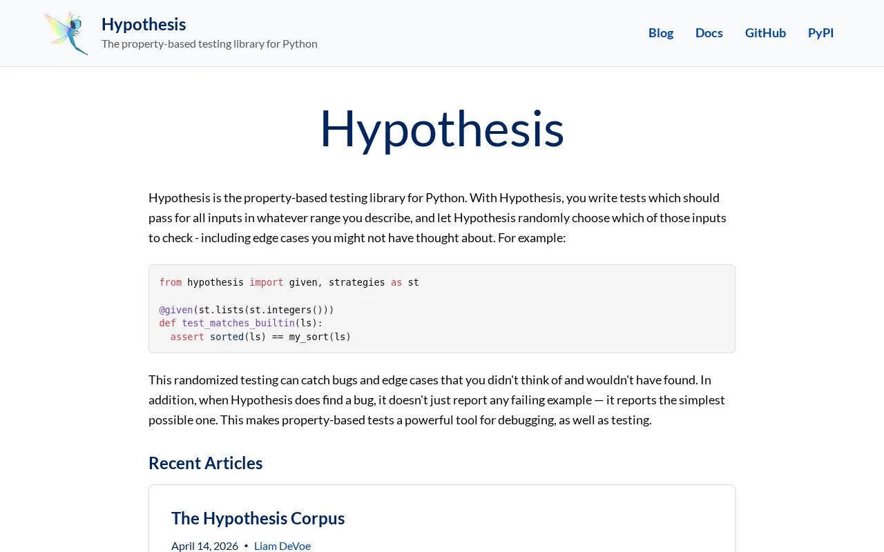 Screenshot of the Hypothesis homepage