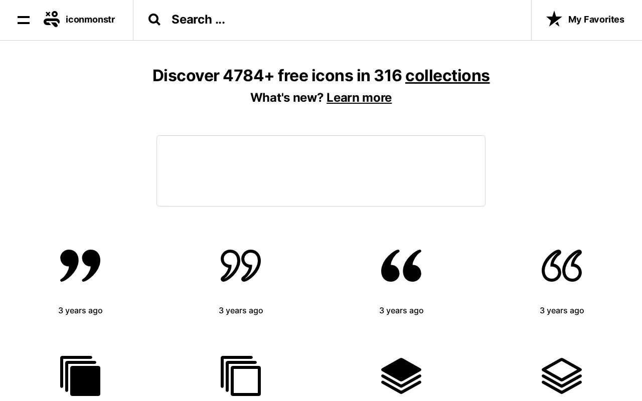 Screenshot of the iconmonstr homepage