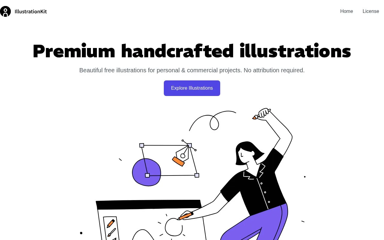 Screenshot of the Illustration Kit homepage