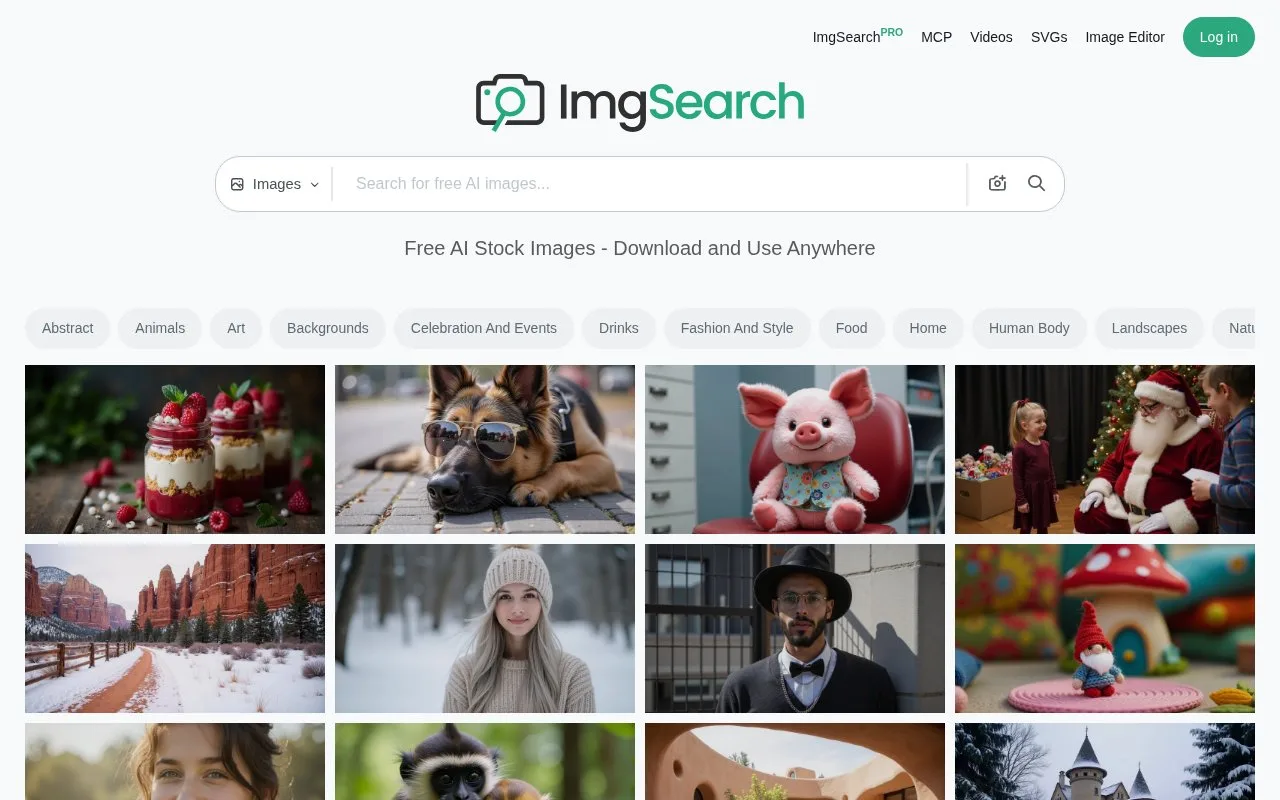 Screenshot of the ImgSearch homepage