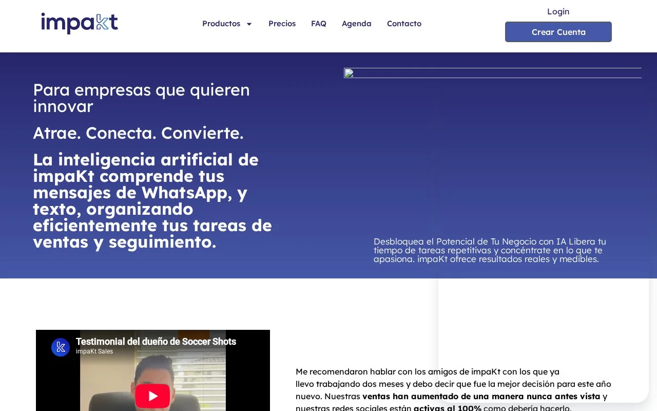 Screenshot of the impaKt homepage