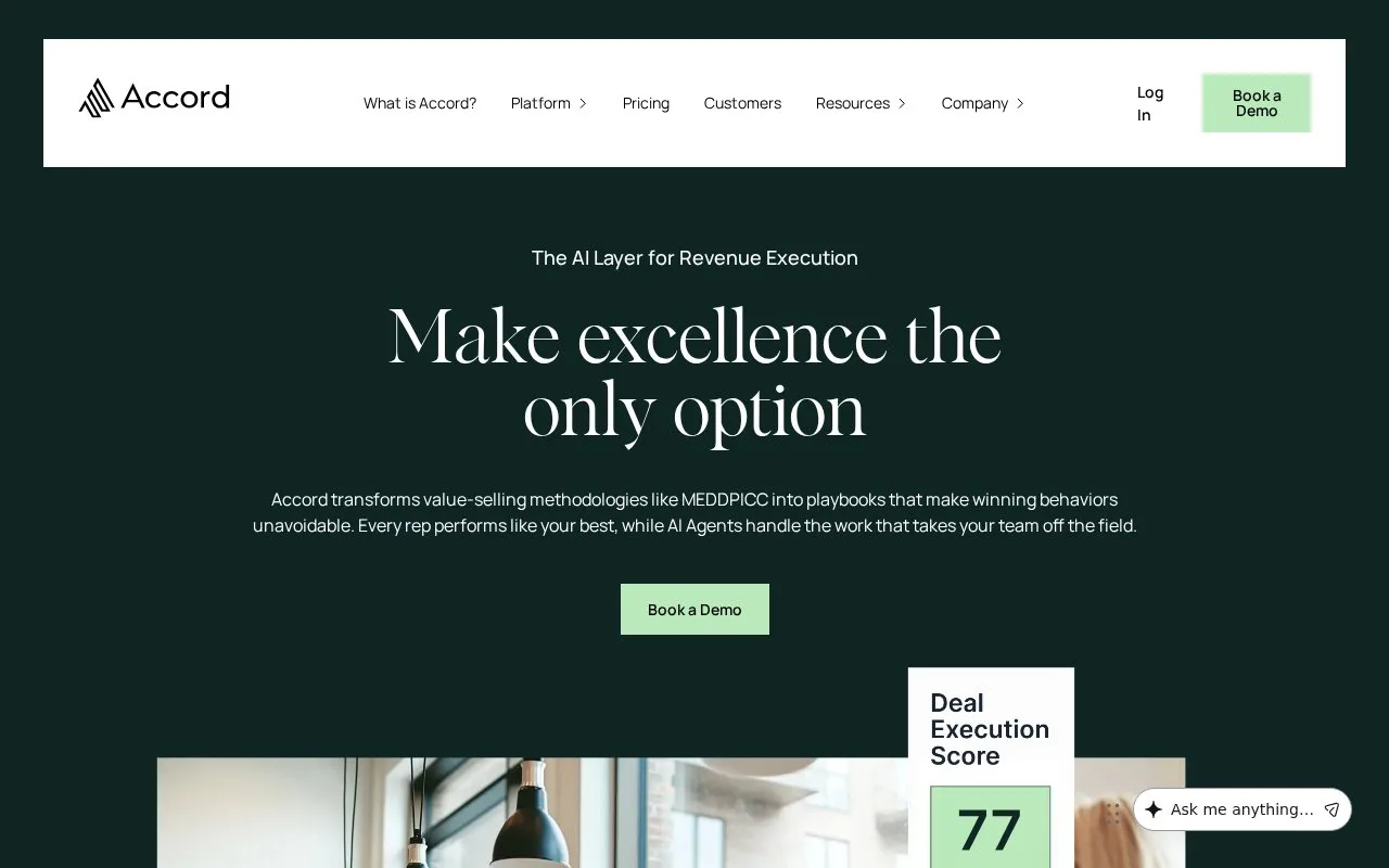 Screenshot of the Accord homepage