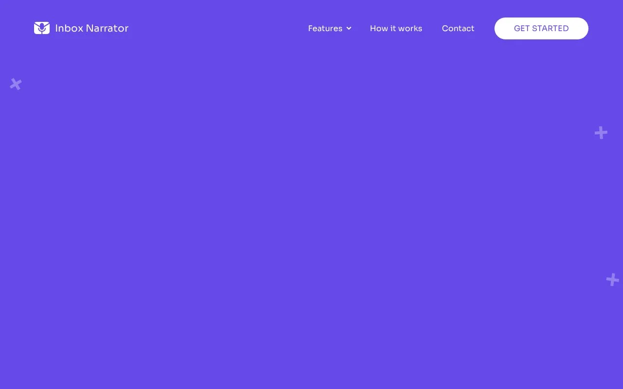 Screenshot of the Inbox Narrator homepage
