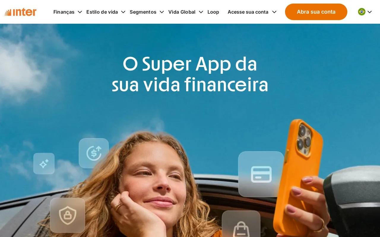 Screenshot of the Inter homepage