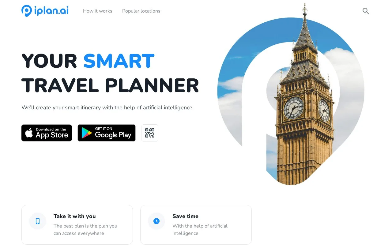 Screenshot of the iplan.ai homepage