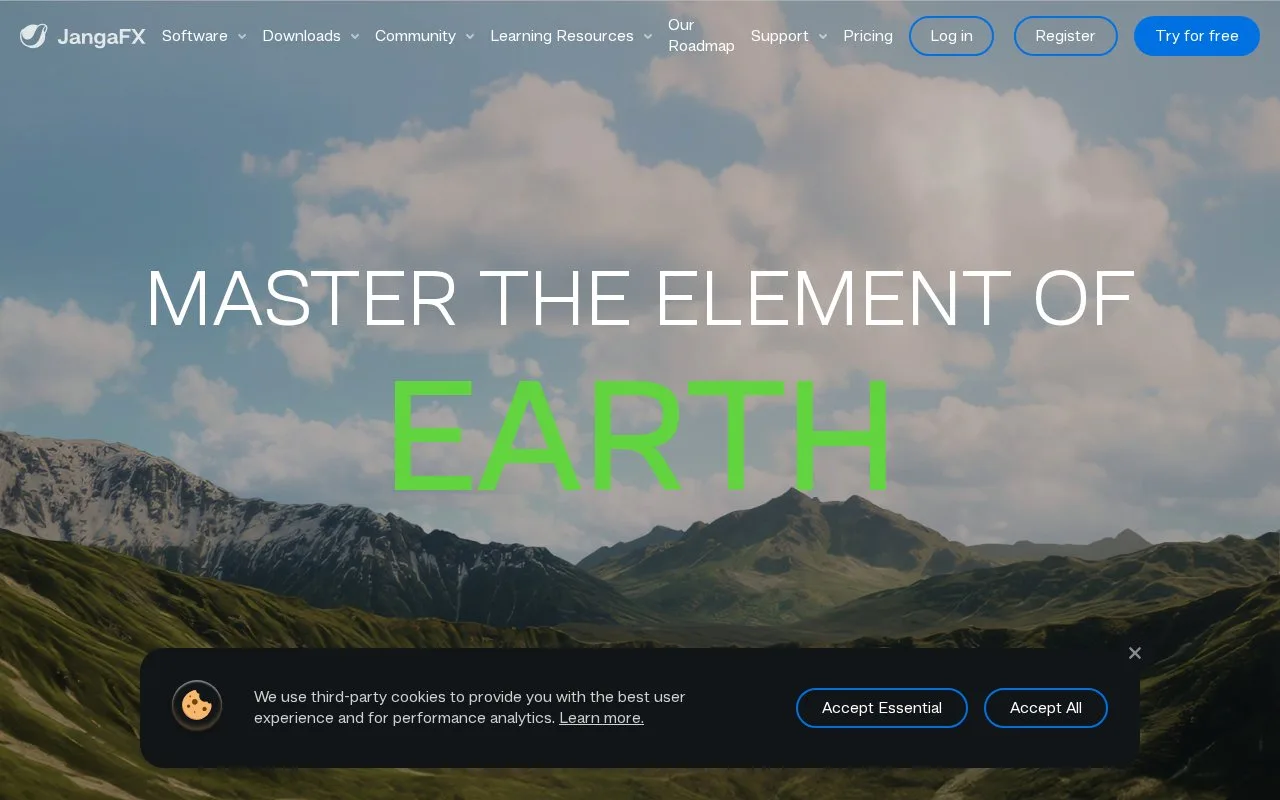 Screenshot of the GeoGen homepage