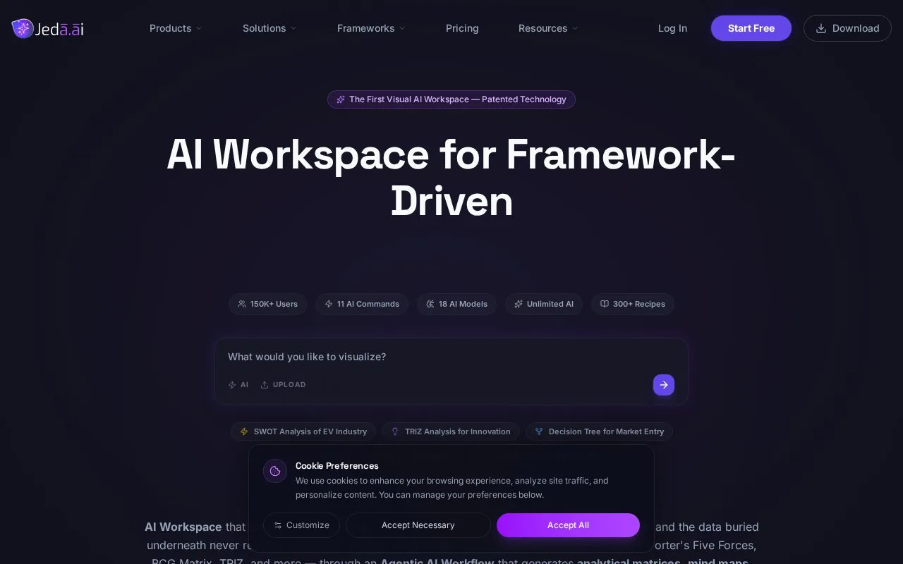 Screenshot of the Jeda.ai homepage