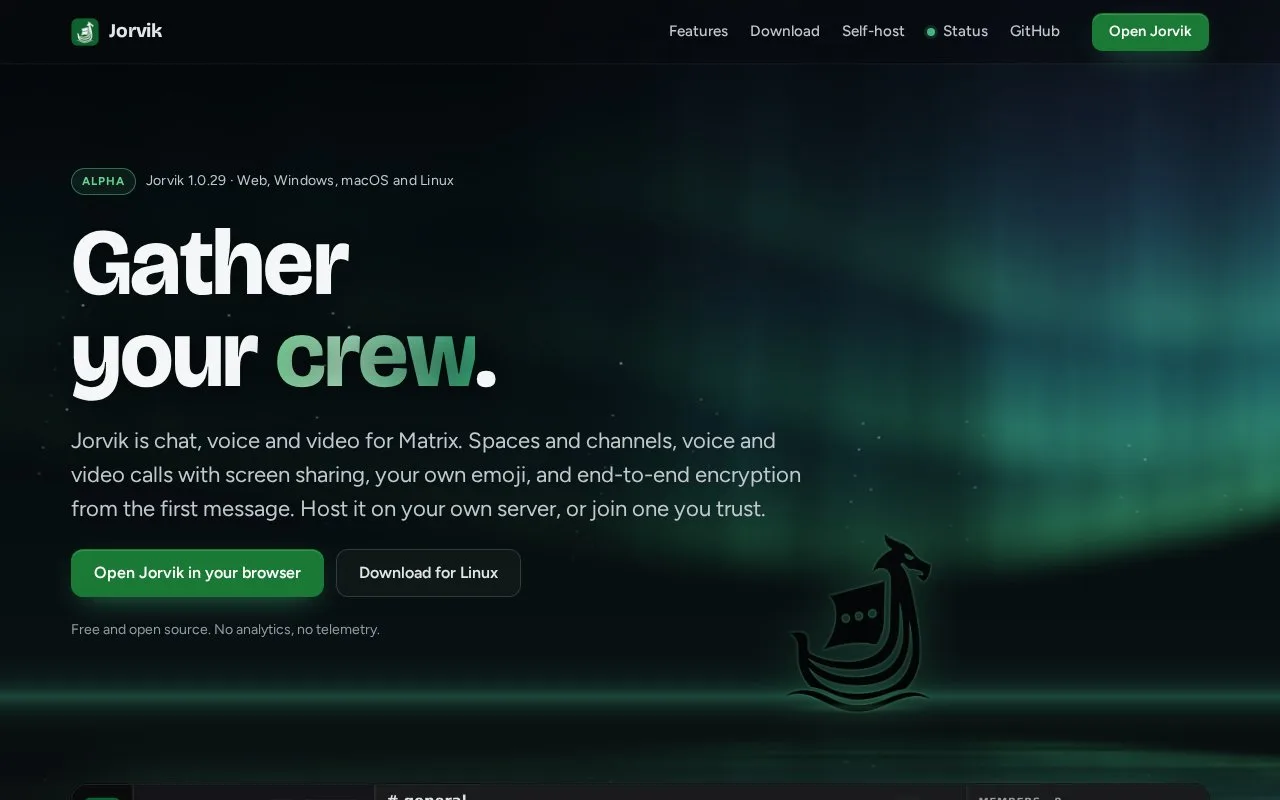 Screenshot of the Jorvik homepage