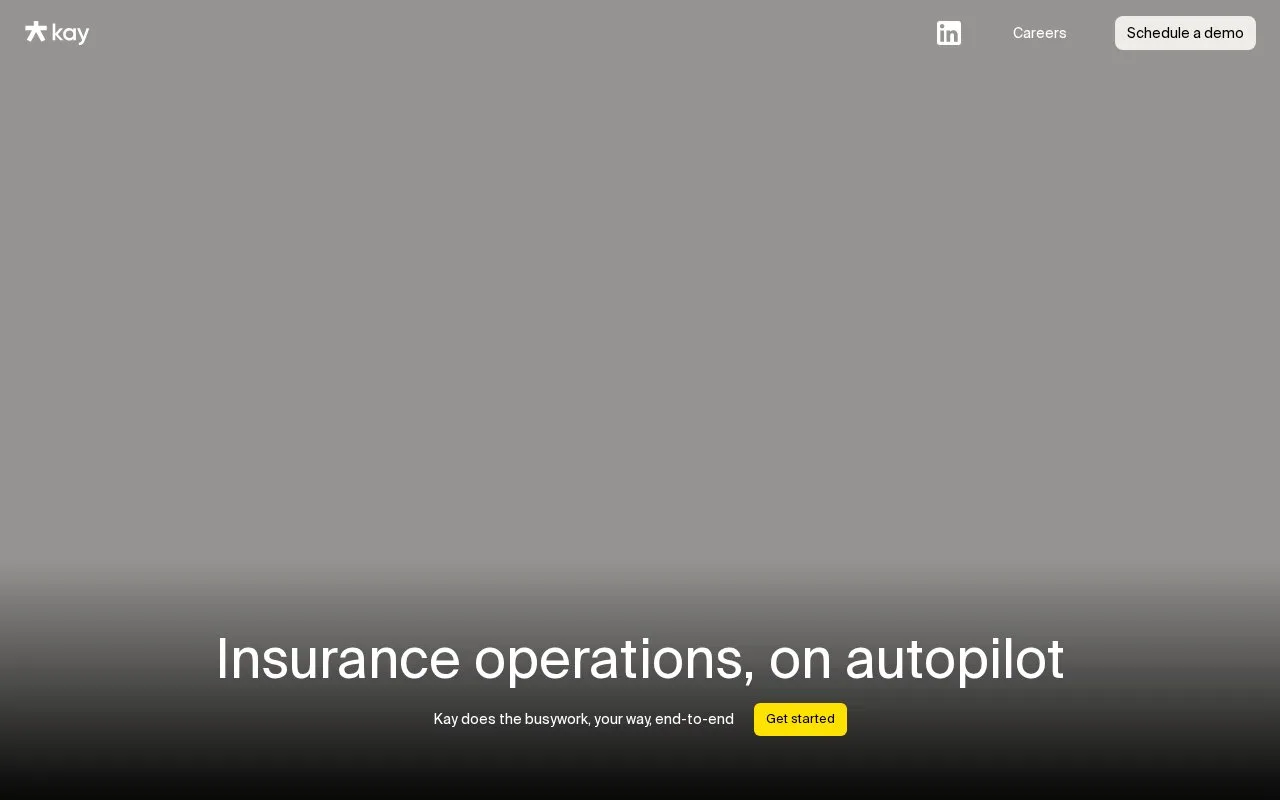 Screenshot of the Kay homepage