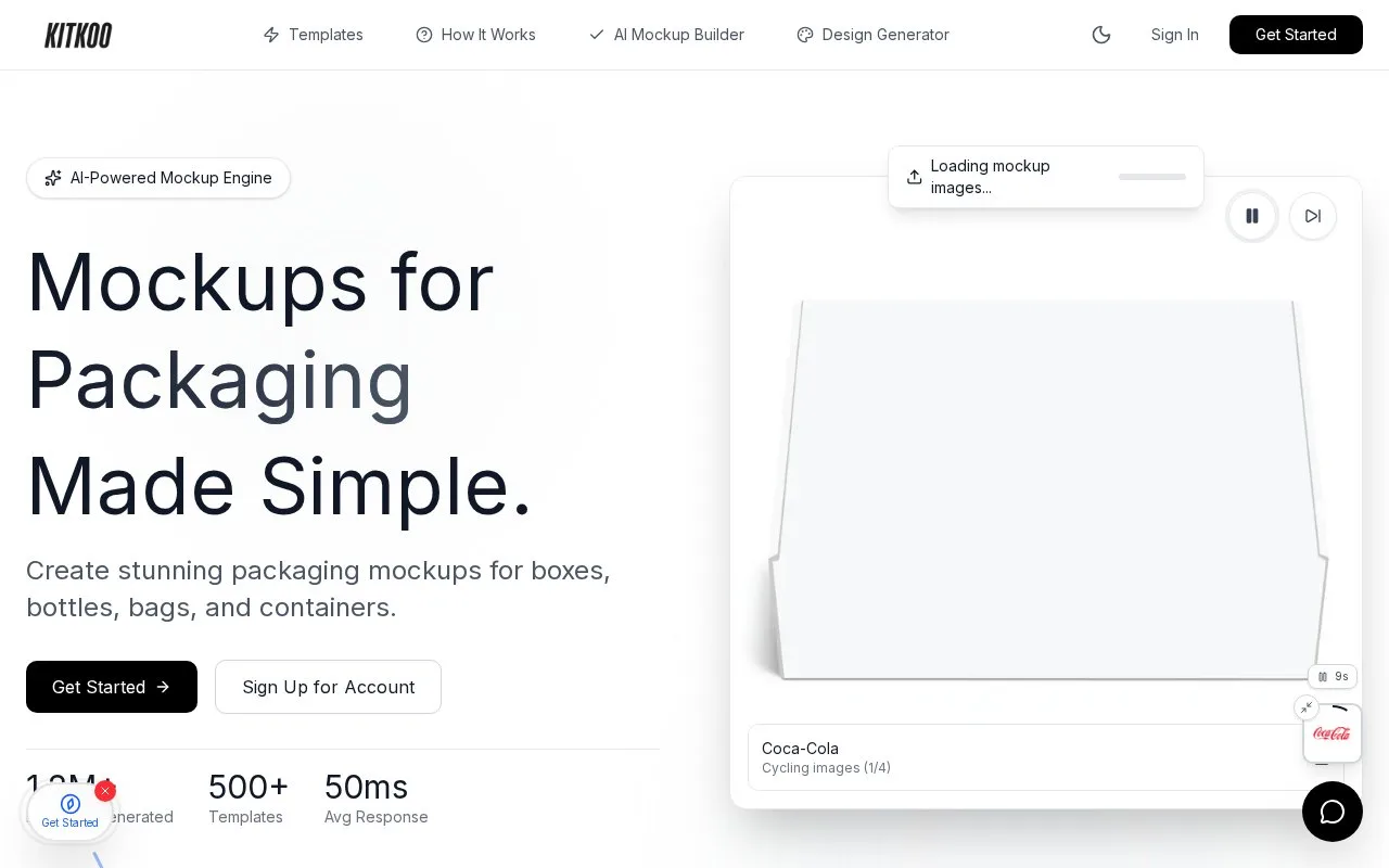 Screenshot of the Kitkoo homepage