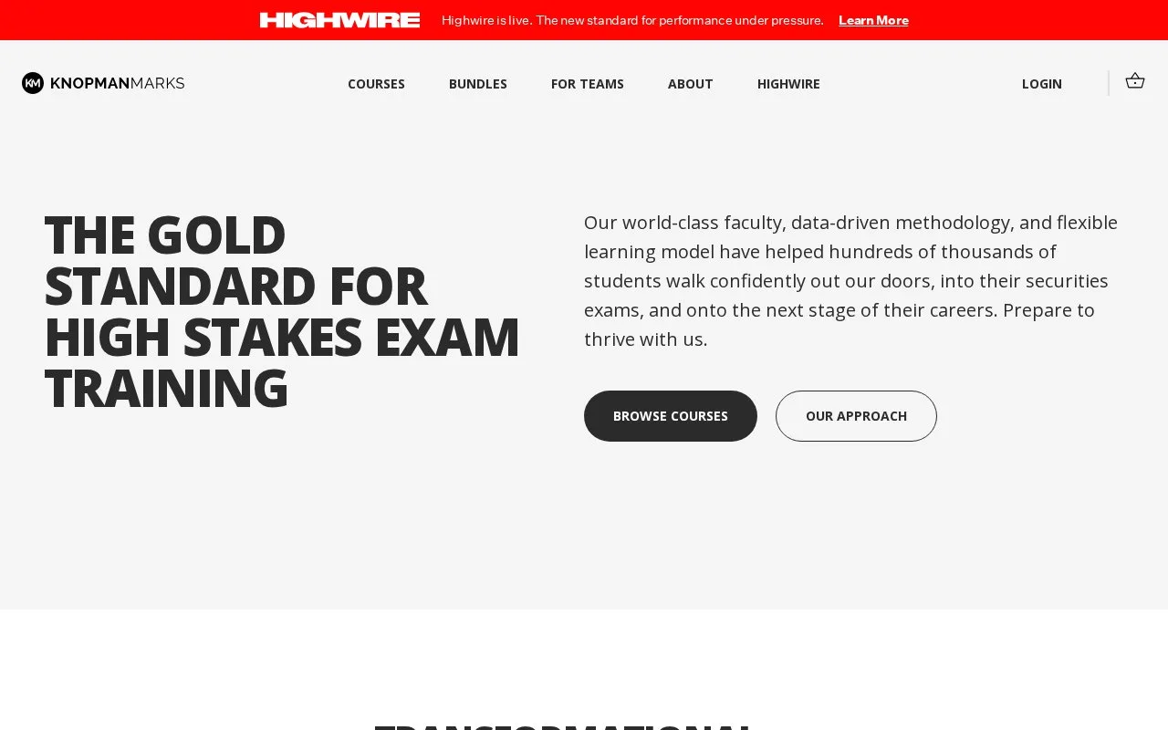 Screenshot of the Knopman Marks homepage
