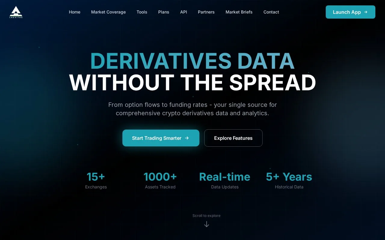 Screenshot of the Laevitas homepage