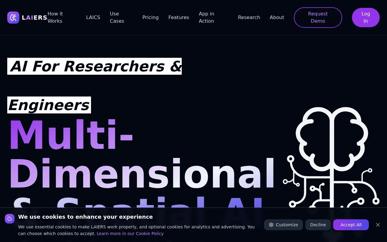 Screenshot of the LAIERS.ai homepage