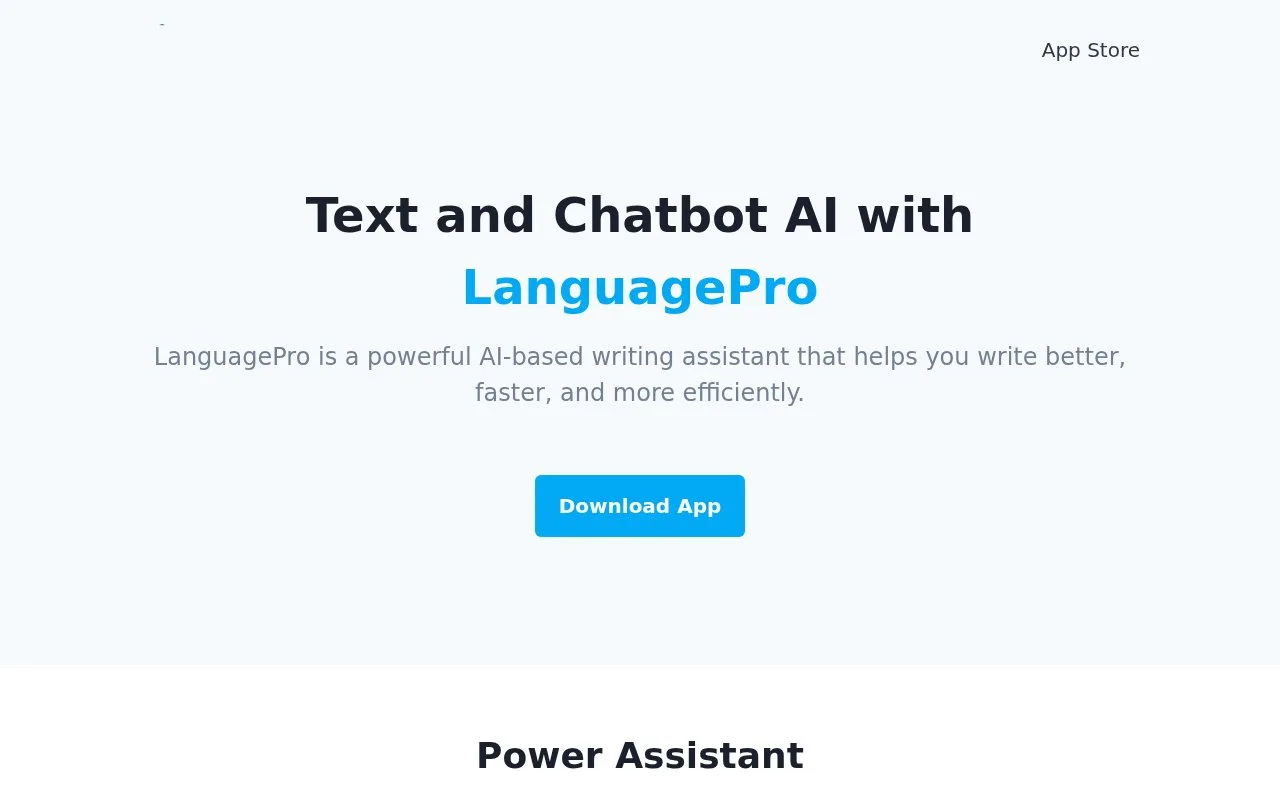 Screenshot of the LanguagePro homepage