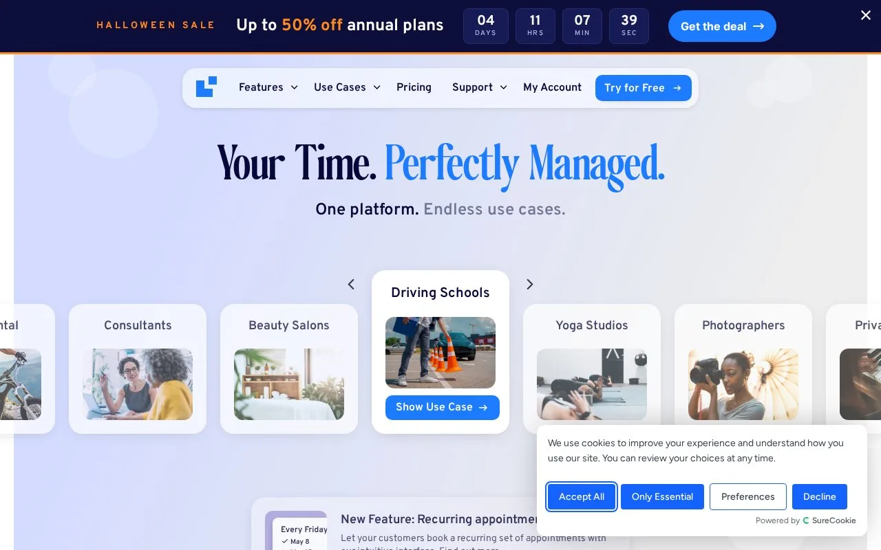 Screenshot of the LatePoint homepage