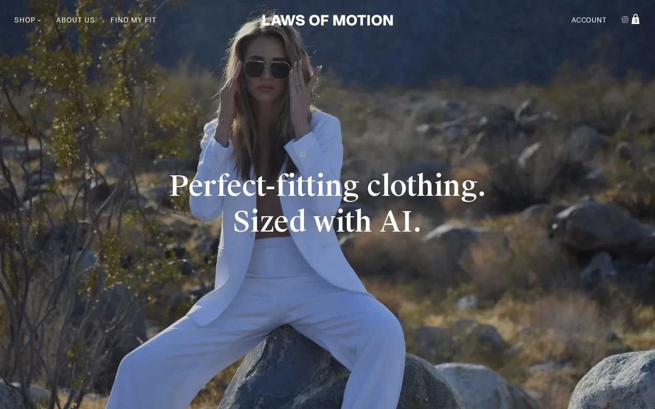 Screenshot of the Laws Of Motion homepage
