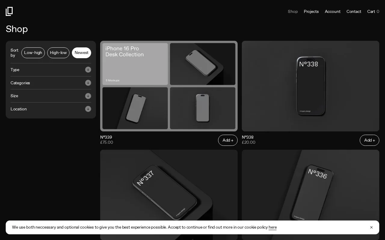 Screenshot of the Layers homepage