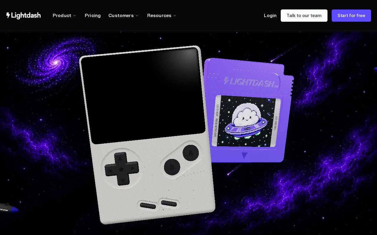 Screenshot of the Lightdash Cloud homepage