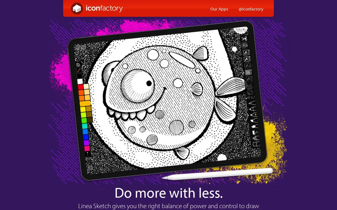 Screenshot of the Linea Sketch homepage