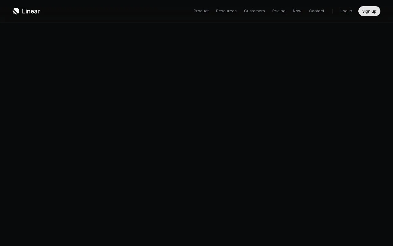 Screenshot of the Linear homepage