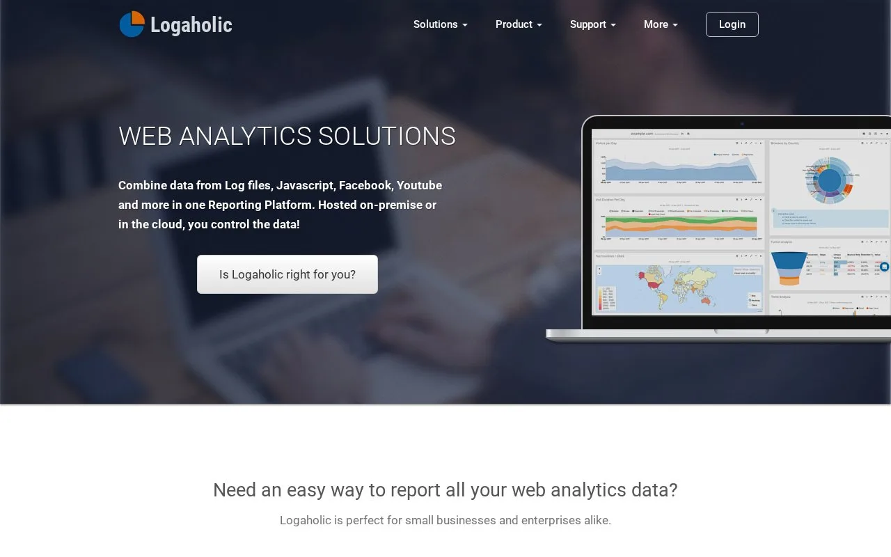 Screenshot of the Logaholic homepage