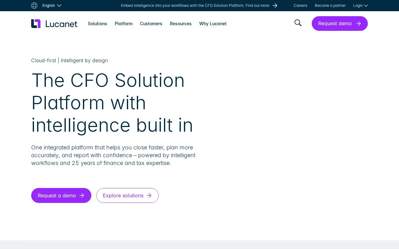 Screenshot of the Lucanet homepage