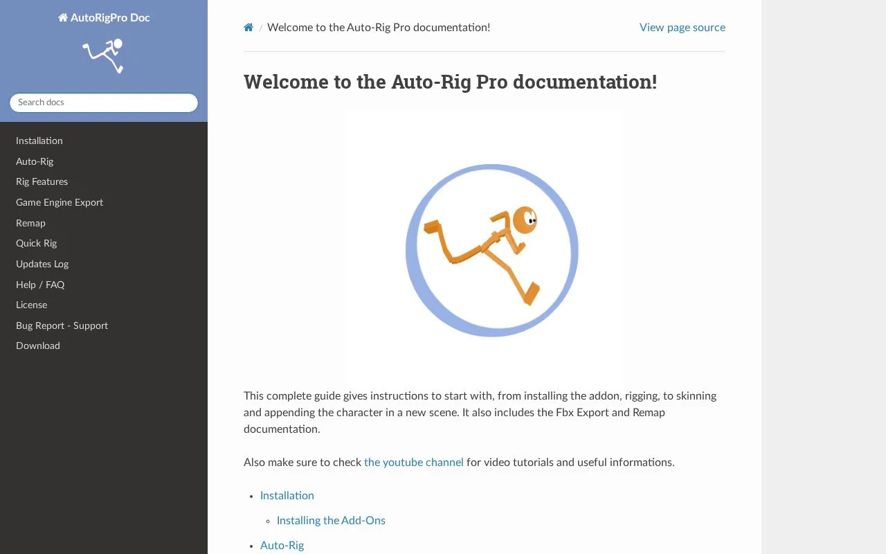 Screenshot of the Auto-Rig Pro homepage
