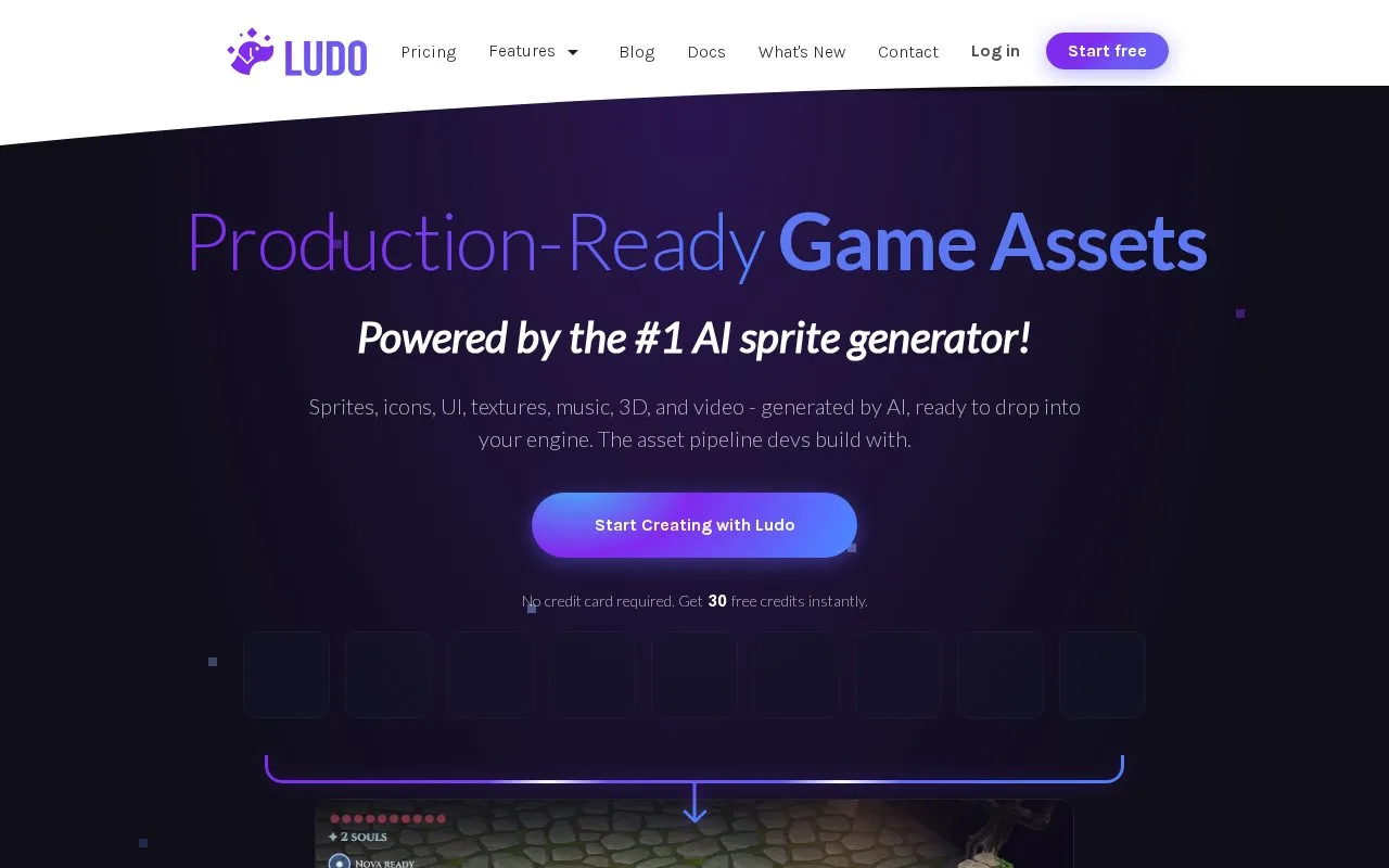 Screenshot of the Ludo.ai homepage