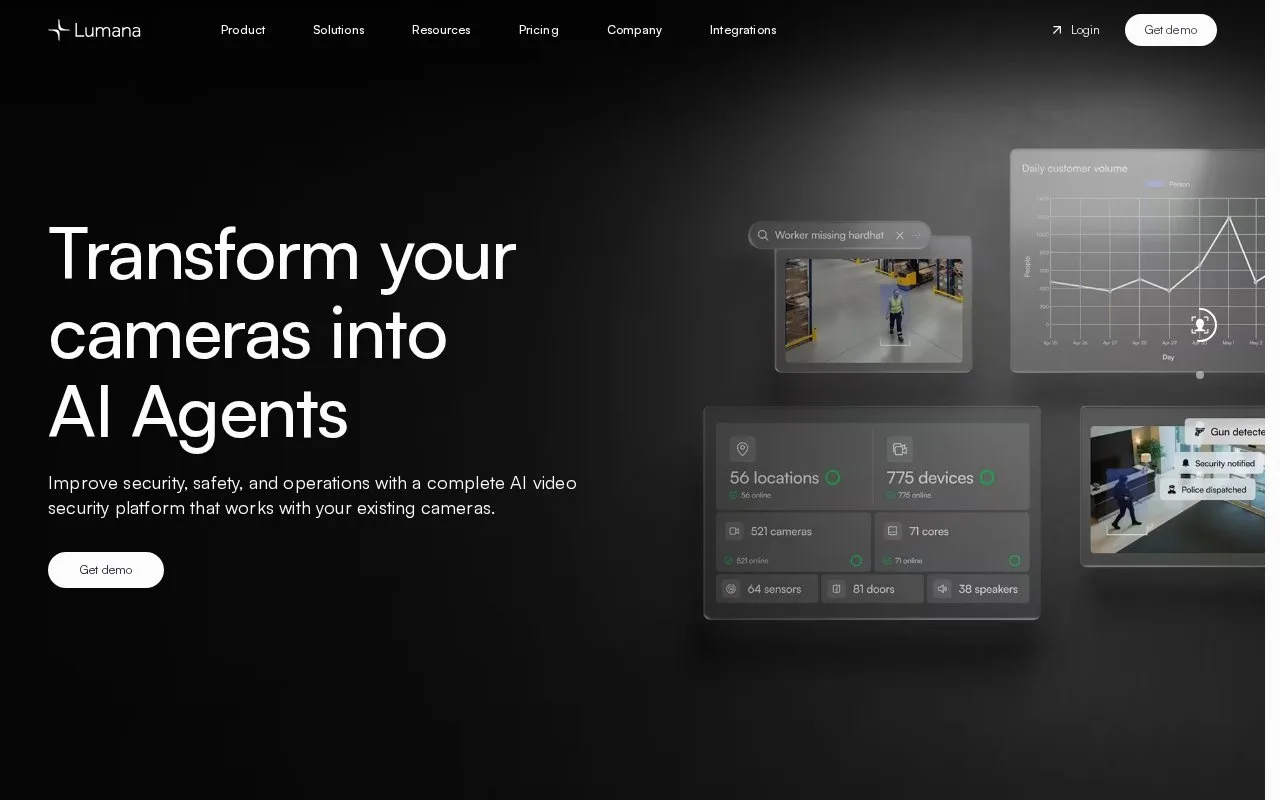 Screenshot of the Lumana homepage