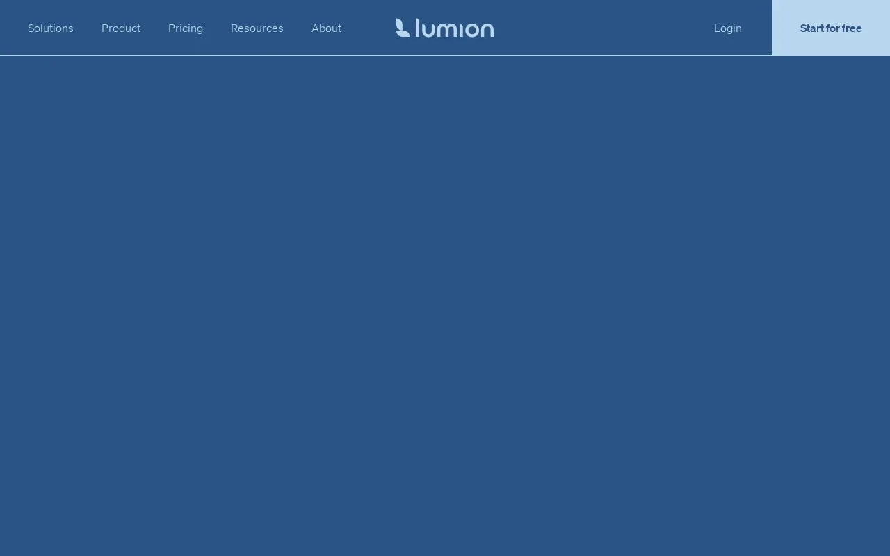 Screenshot of the Lumion homepage