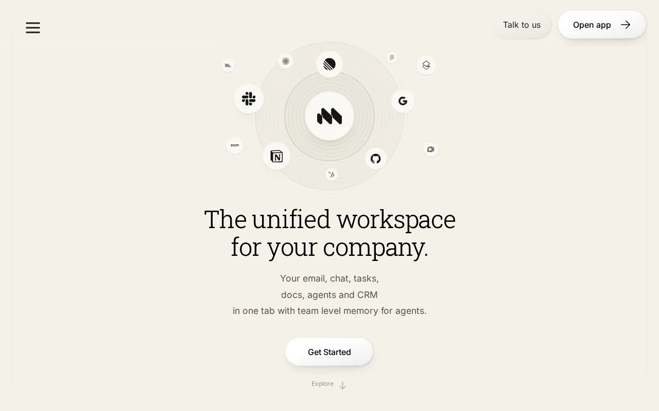 Screenshot of the Macro homepage