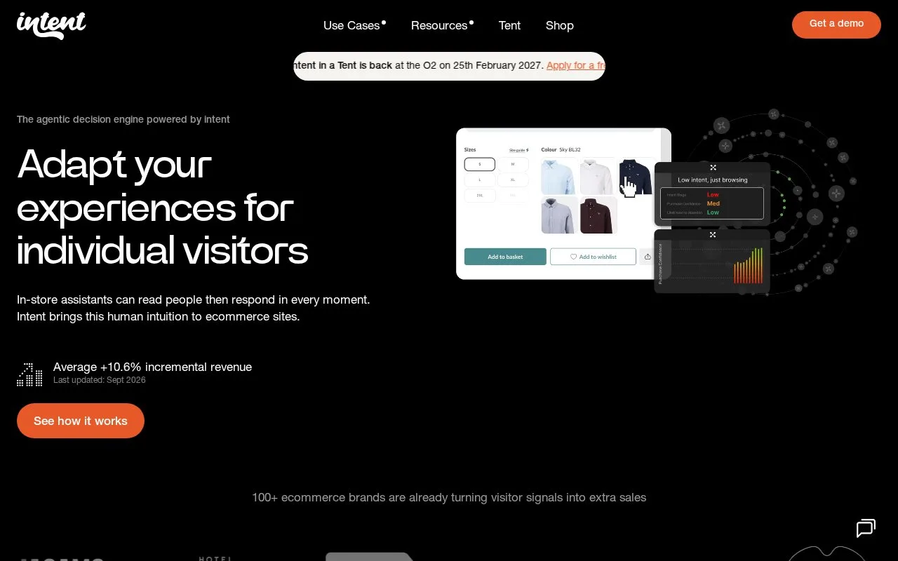 Screenshot of the Made With Intent homepage