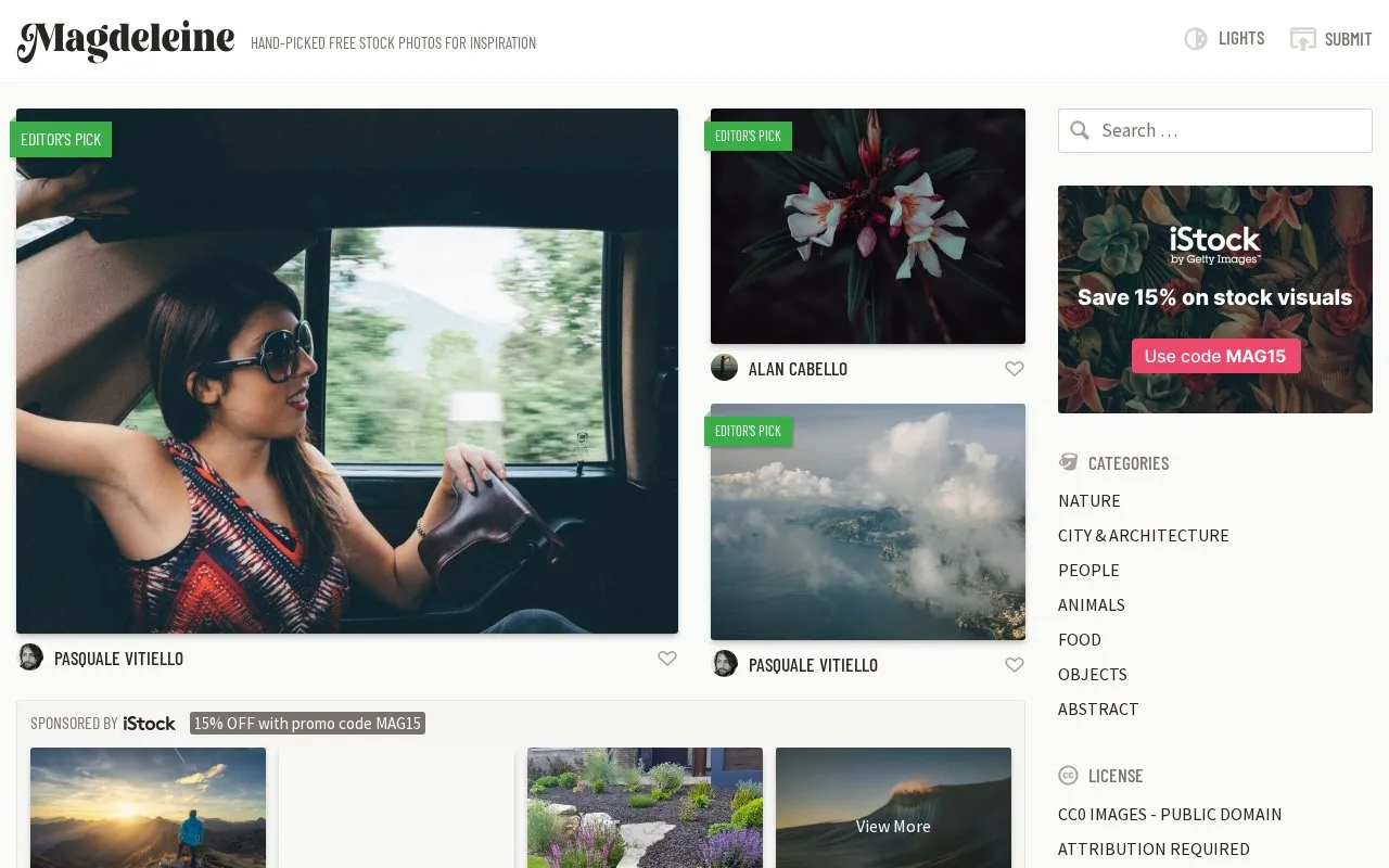 Screenshot of the Magdeleine homepage