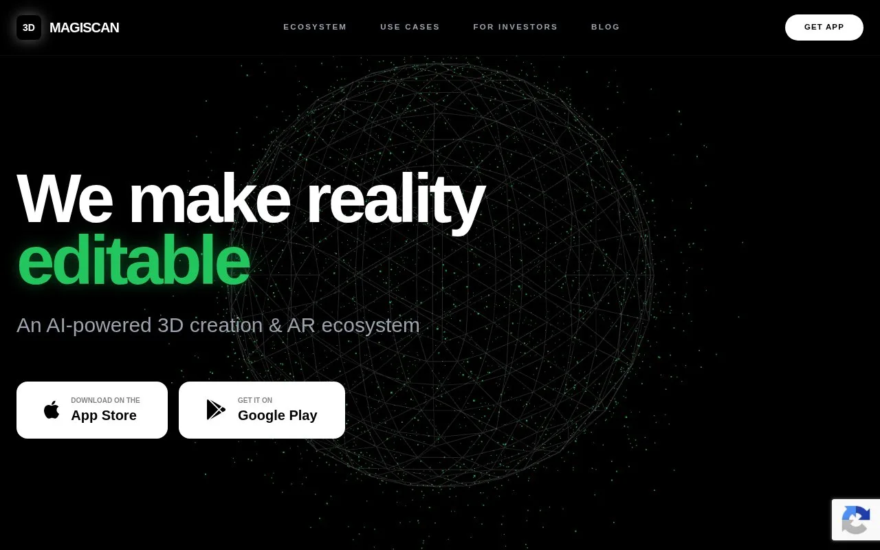 Screenshot of the MagiScan homepage