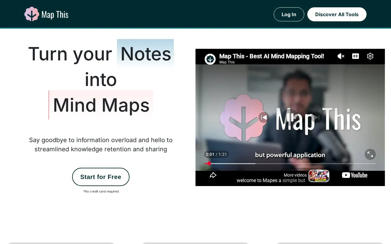 Screenshot of the Map This homepage