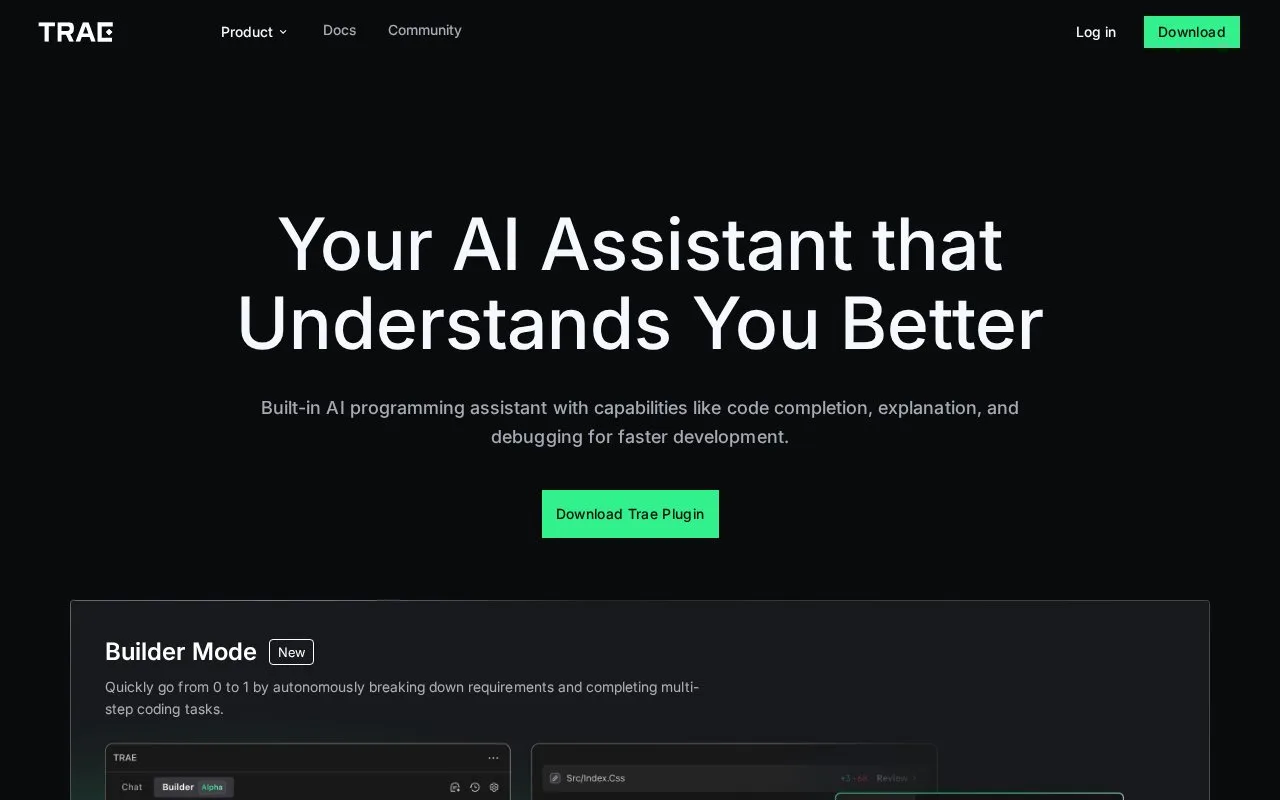 Screenshot of the MarsCode homepage