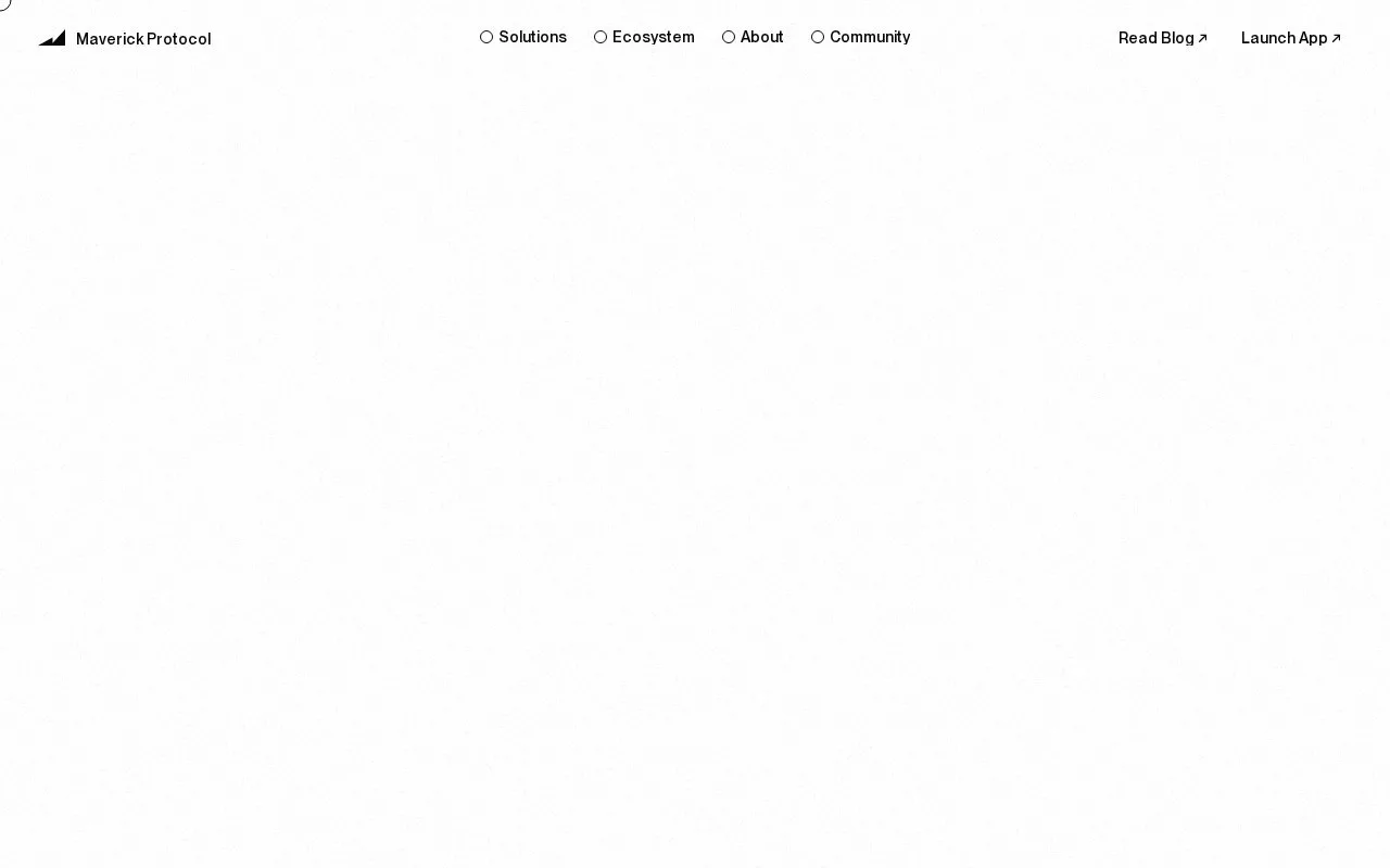 Screenshot of the Maverick Protocol homepage