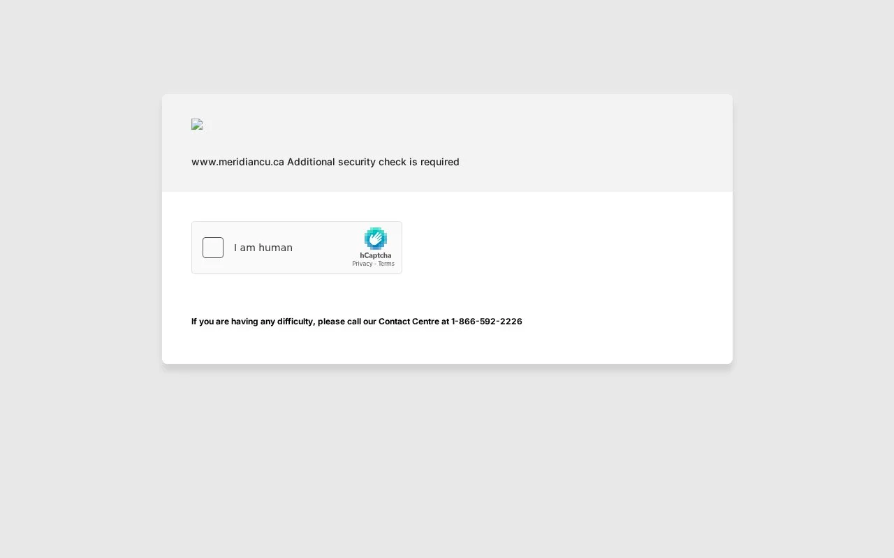 Screenshot of the Meridian Credit Union homepage