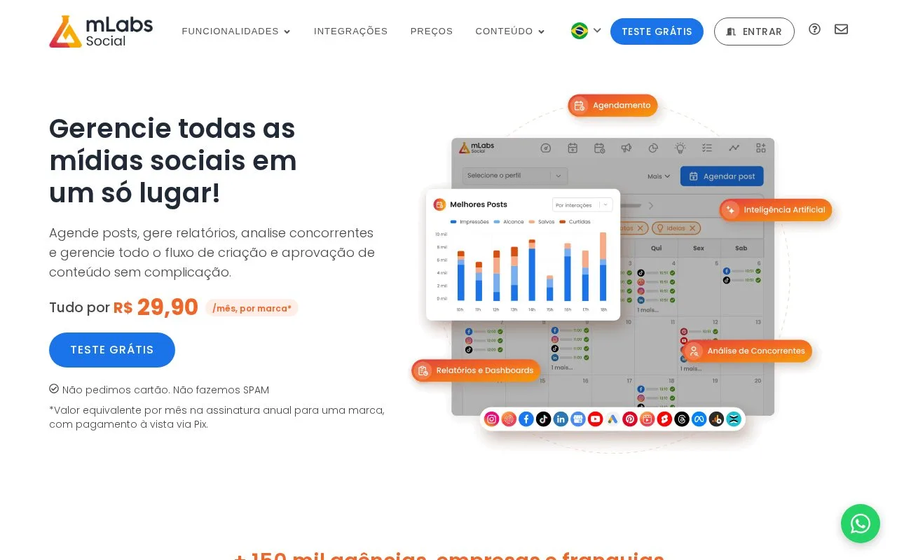 Screenshot of the mLabs homepage