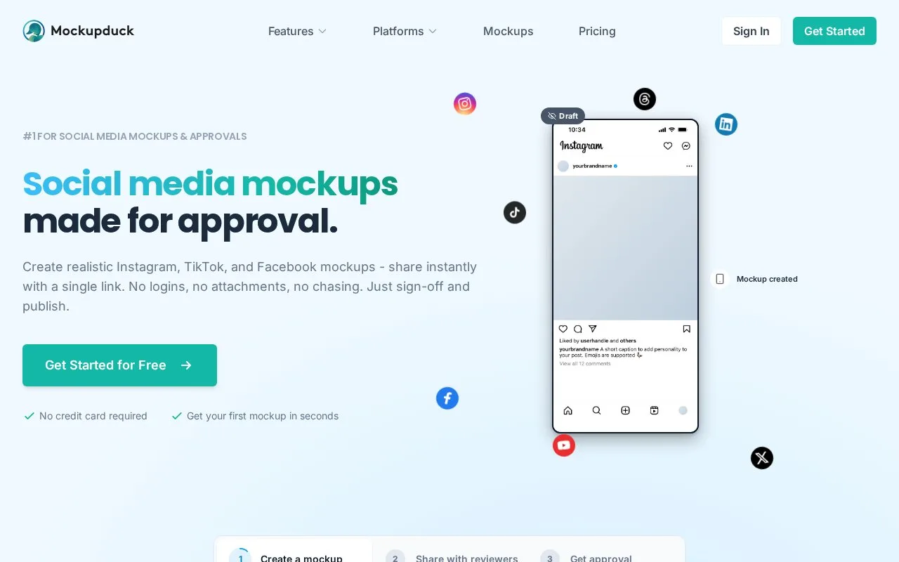 Screenshot of the Mockupduck homepage