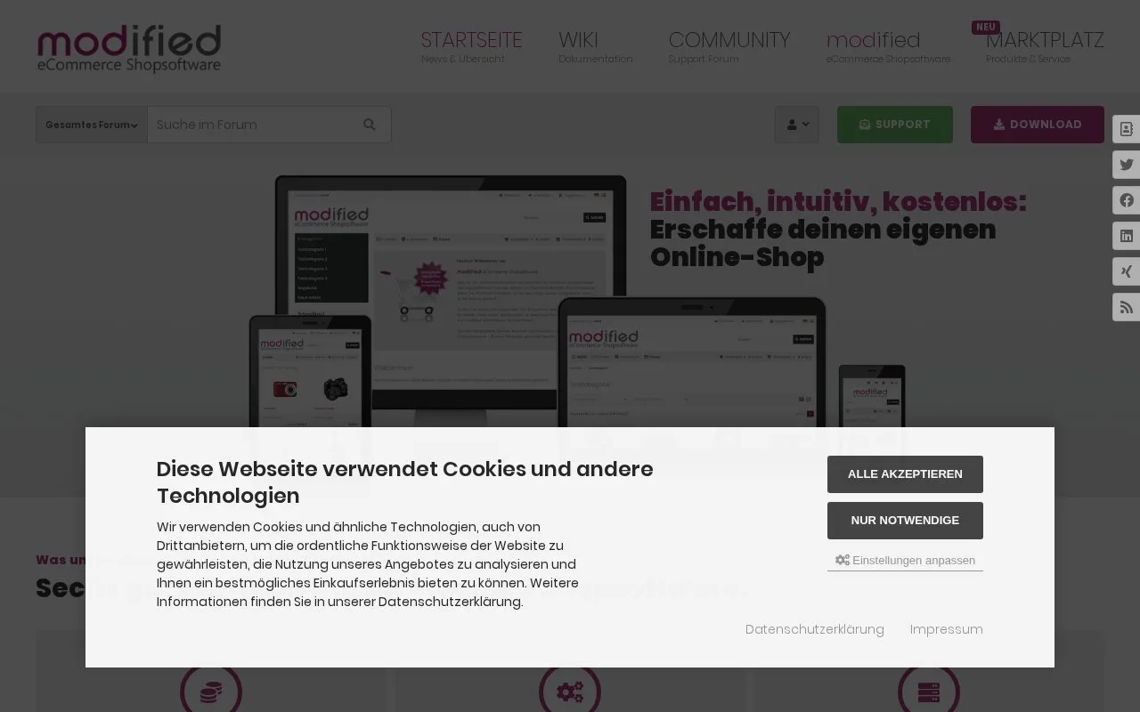 Screenshot of the modified eCommerce homepage