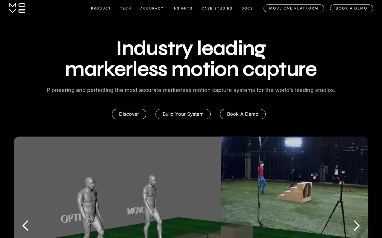 Screenshot of the Move AI homepage