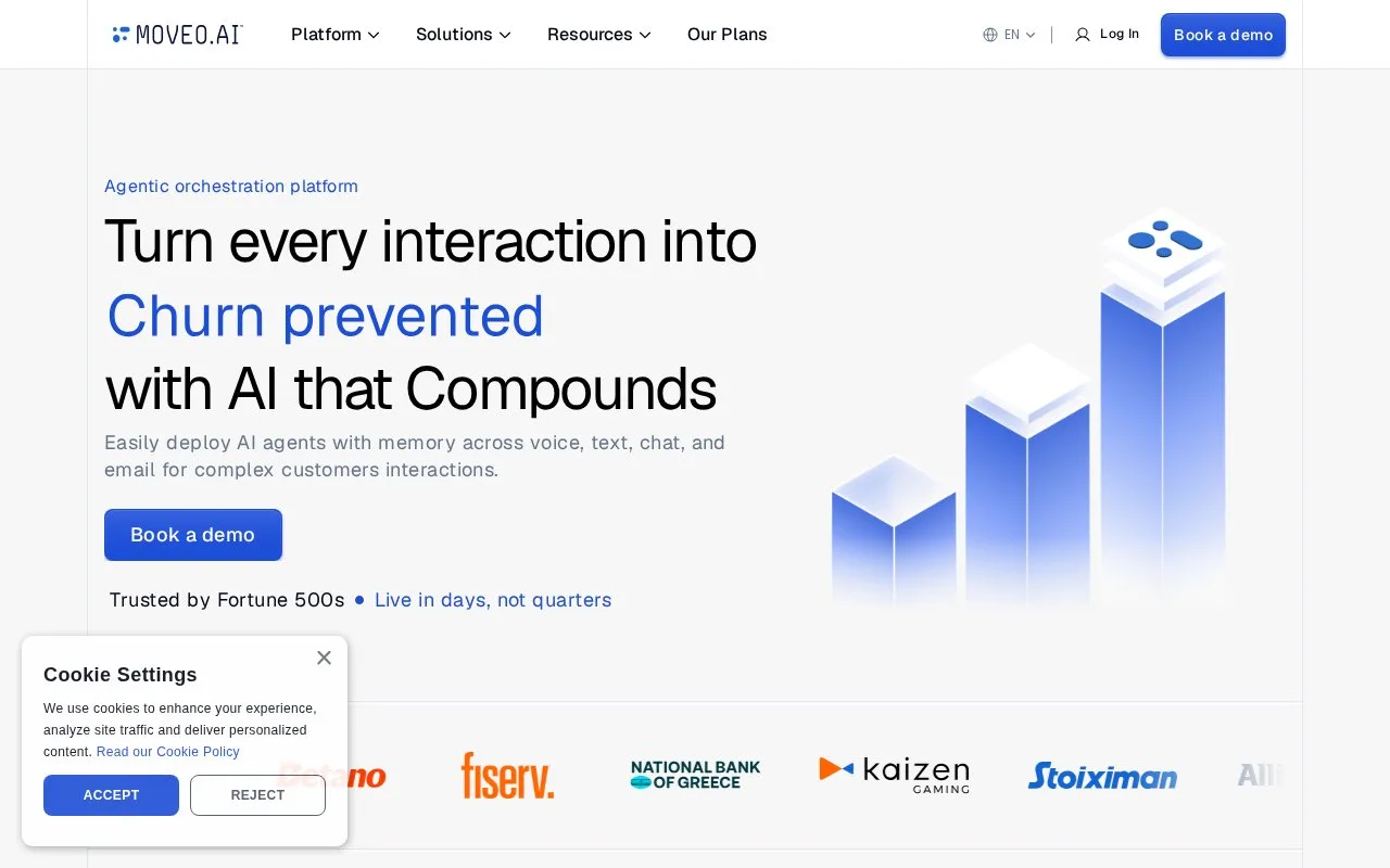 Screenshot of the Moveo.AI homepage